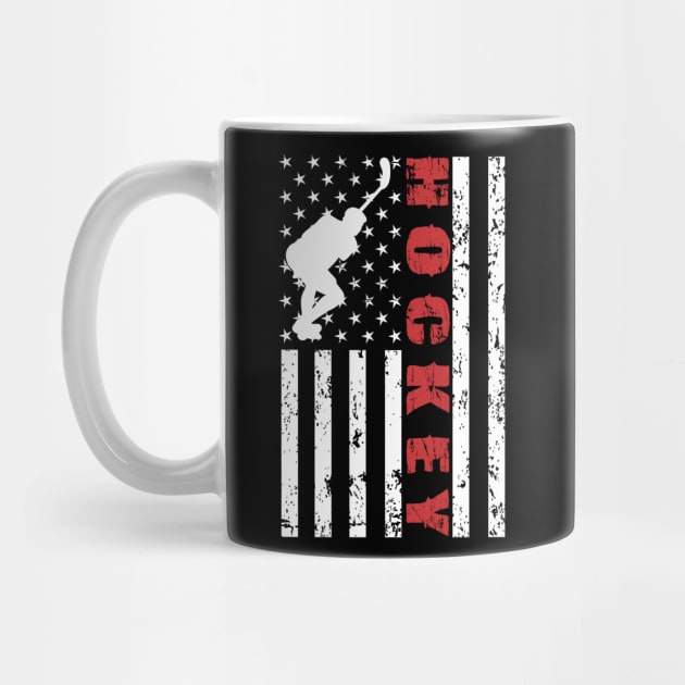 Hockey American Flag - US Sports by Pannolinno